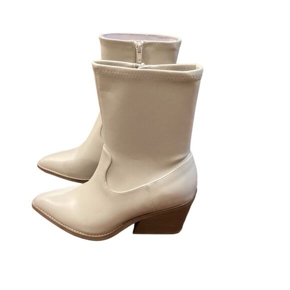 Universal Thread Women's Mid Calf Chunky Heel Boots Leather Memory Foam Size 8 - Picture 6 of 13